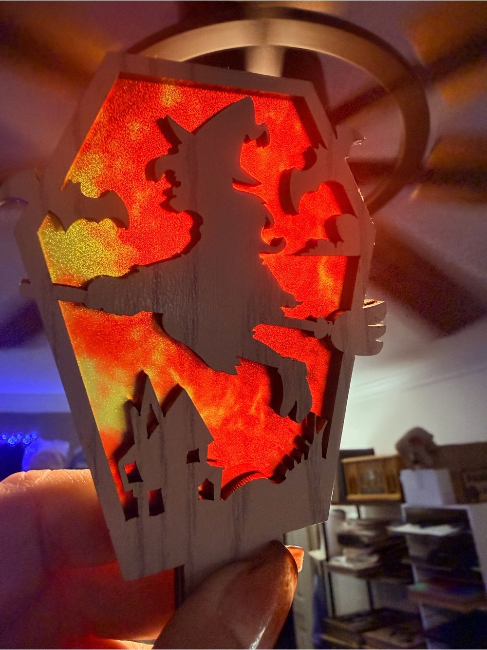 NEW hand crafted wood witch on a broom
Plug in nightlight